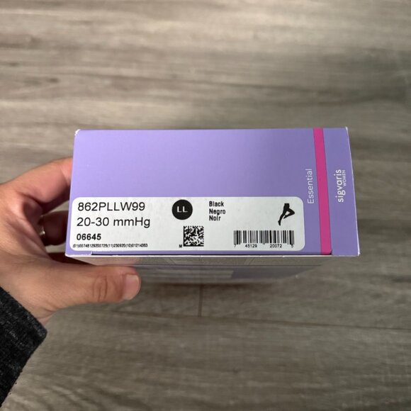 Sigvaris Essential Opaque Black Medical Compression Hosiery Panty Hose Size LL - Picture 2 of 5